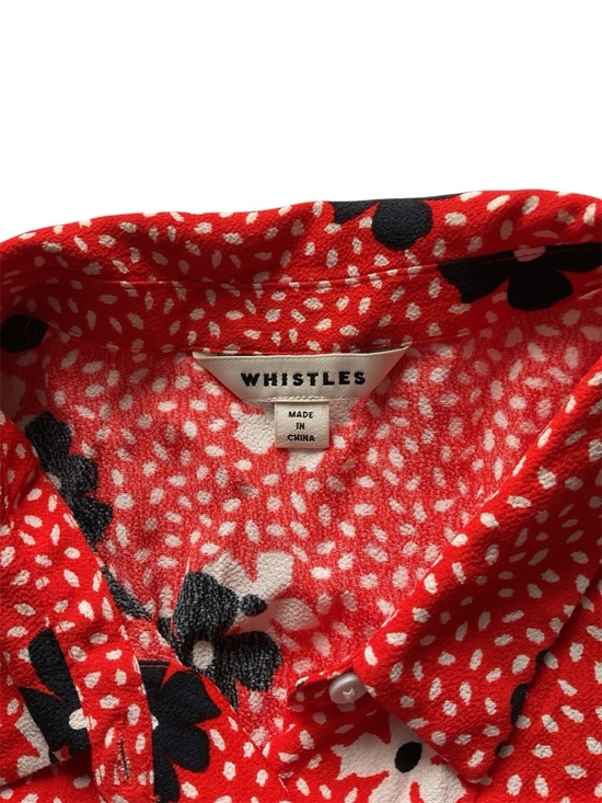 Whistles Confetti Floral Shirt Dress Red Orange Floral Long-Sleeve Midi Dress, 8 - Picture 7 of 14